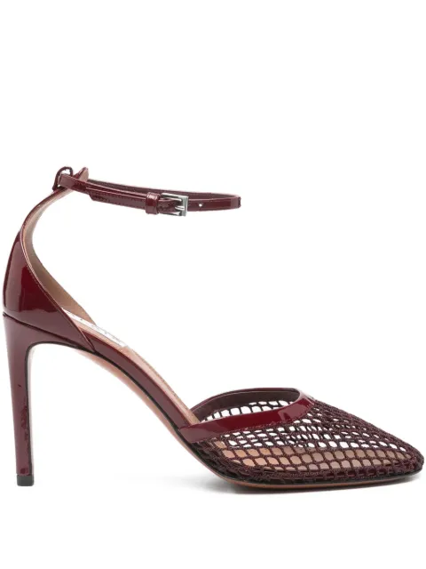 Alaïa 90mm ankle-strap mesh pumps Red AA3E049TK007