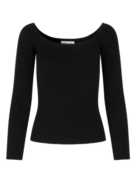 SAMSOE SAMSOE ribbed scoop-neck top Black F22300058