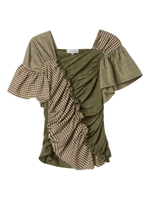 Lee Mathews Betty ruffled blouse Green M2502TO132