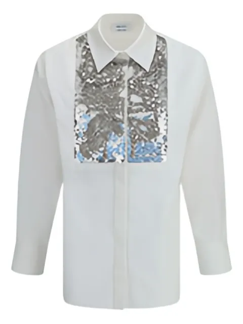 Alexander McQueen sequin-embellished cotton shirt White 838811QZAPS