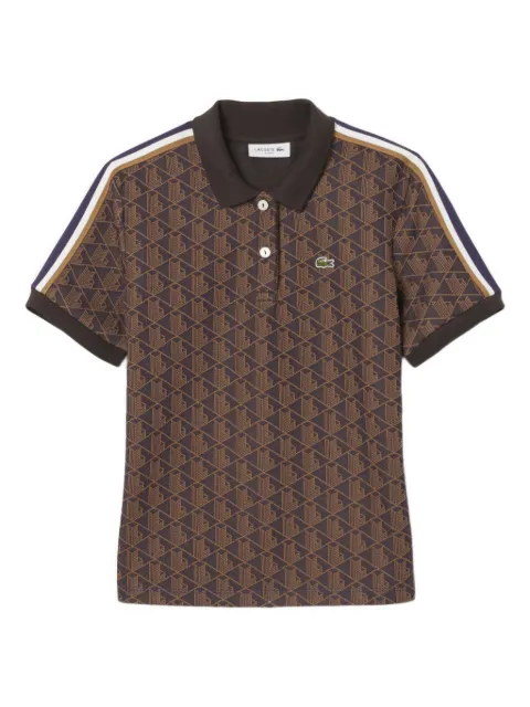 Lacoste geometric-pattern polo top Brown DF3364009I4