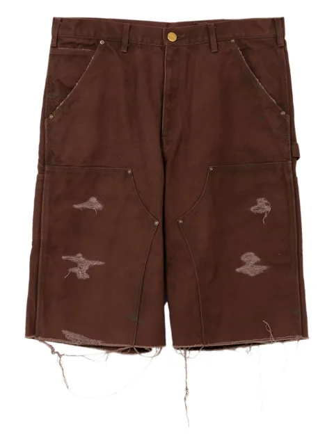 KAMIYA distressed shorts Brown G14PT093