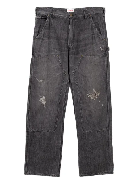 KAMIYA distressed five-pocket jeans Black G13PT080