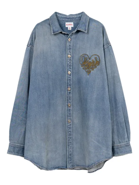 KAMIYA heart-embroidered denim shirt jacket G13SH031