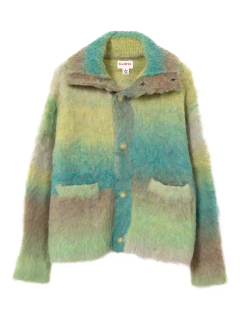 KAMIYA shawl-collar knit jacket Green G13JK048