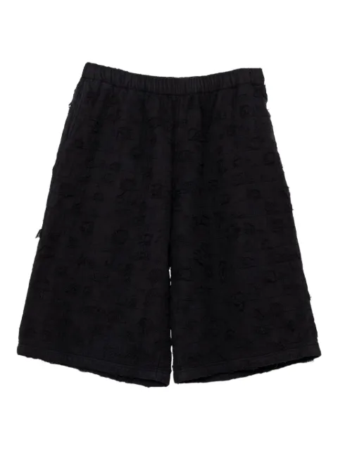 KAMIYA distressed cotton shorts Black G12PT068