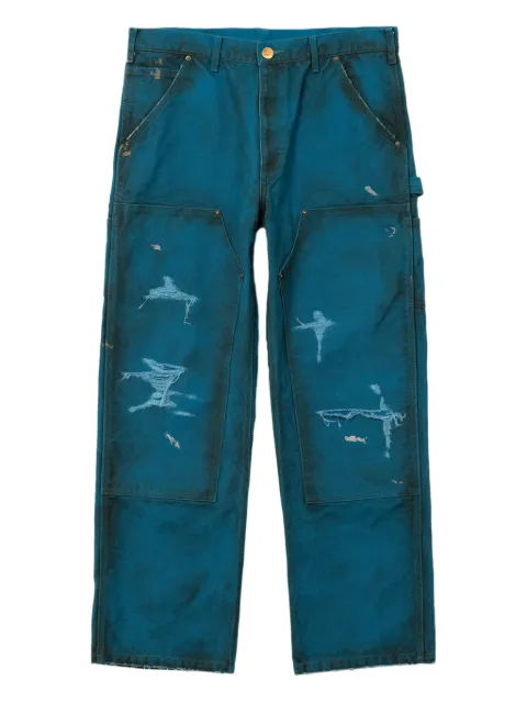 KAMIYA distressed cotton trousers Blue G11PT026