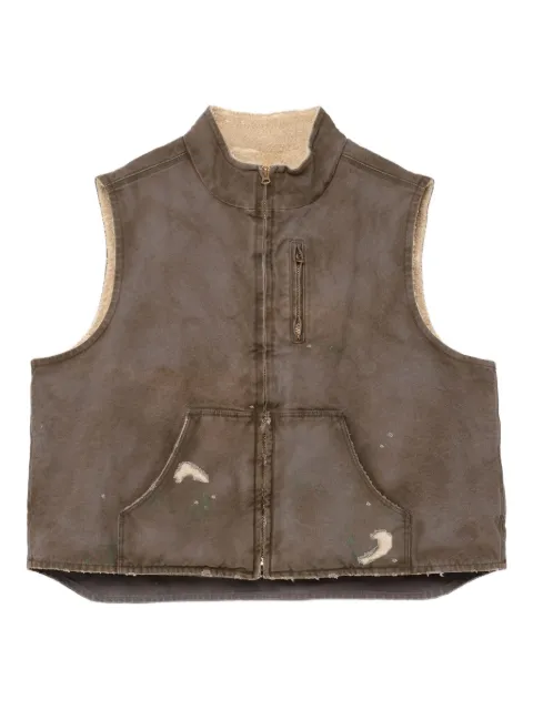 KAMIYA frayed pocket vest Grey G11VT025