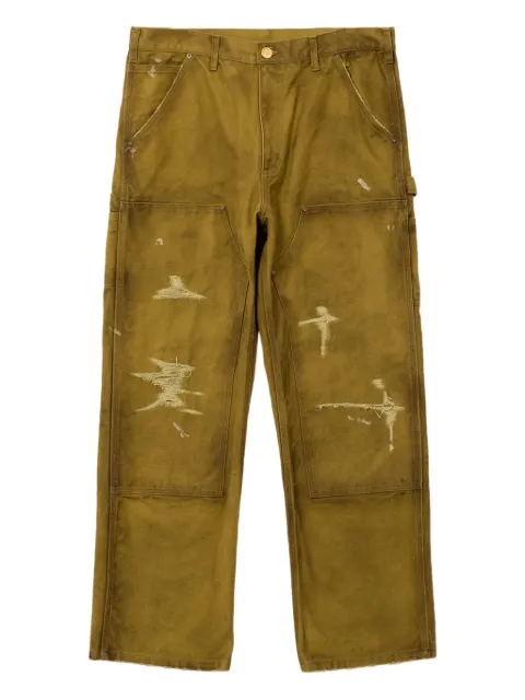 KAMIYA distressed cotton trousers Yellow G11PT026