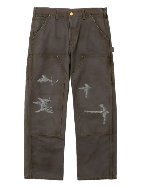 KAMIYA distressed cotton trousers Grey G11PT026