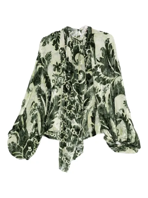 F.R.S For Restless Sleepers floral-print balloon-sleeve blouse Green CA001020TE00858224