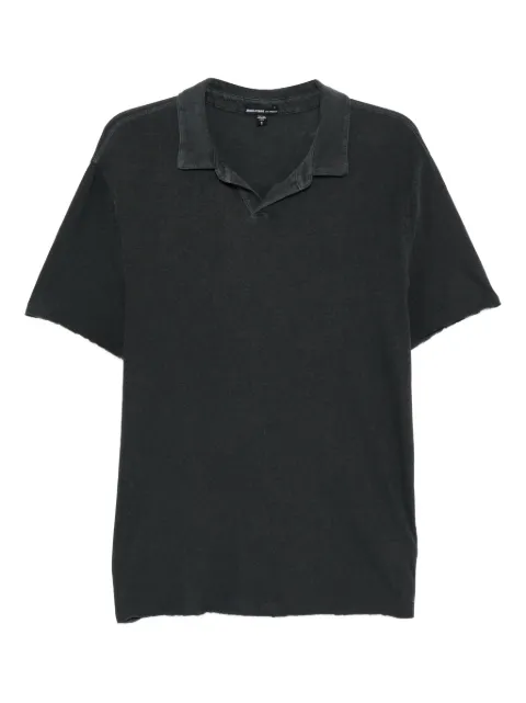 James Perse Slub polo top Black MJD3784