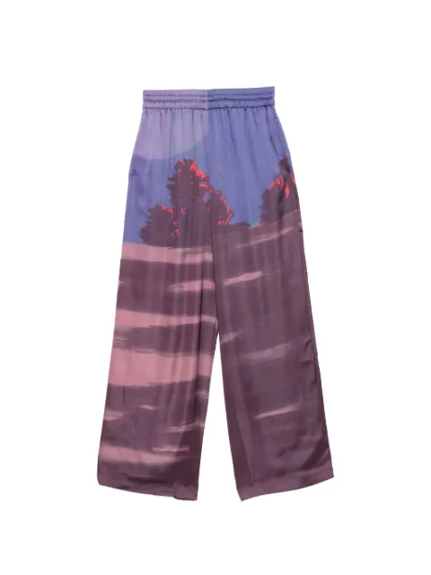 Lacoste logo-embroidered graphic trousers Purple HF638400ADI