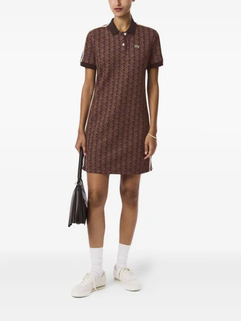 Lacoste geometric-pattern polo dress Brown EF2655009I4