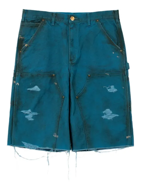 KAMIYA distressed painter shorts Blue G14PT093