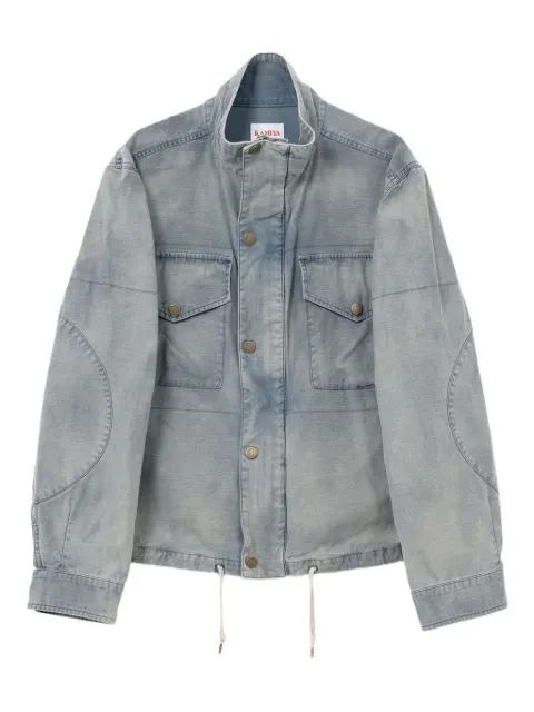 KAMIYA flap-pocket drawstring-hem jacket Blue G14BL024