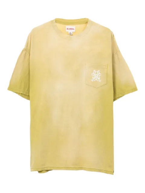 KAMIYA rose-embellished pocket T-shirt Yellow G14TS079