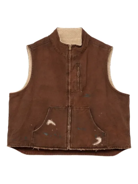 KAMIYA fleece-lined vest Brown G11VT025