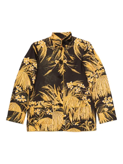 F.R.S For Restless Sleepers floral-print mandarin-collar shirt Black GA000349TE00859750