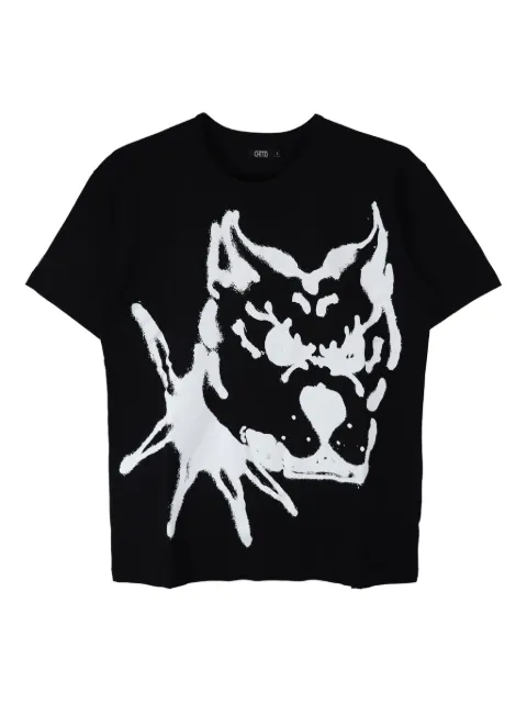 CHITO Cici dog-print cotton T-shirt Black C0225T009