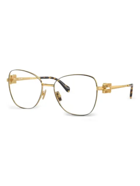 Miu Miu Eyewear cat-eye frame glasses Yellow 50XVVISTA