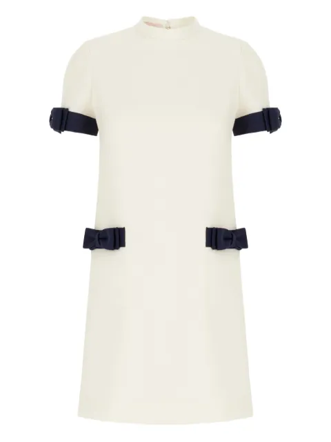 Valentino Garavani bow-detail short-sleeve mini dress White BVAFH81CF