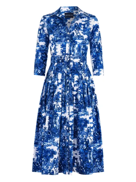 Samantha Sung Audrey pleated midi dress Blue ANTILLESTOILEWHITE
