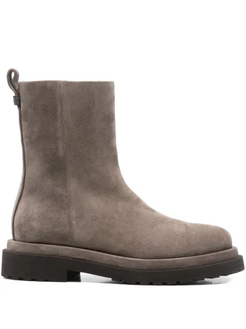 Brunello Cucinelli 30mm side-zip suede ankle boots Grey MZSFG3089C8769