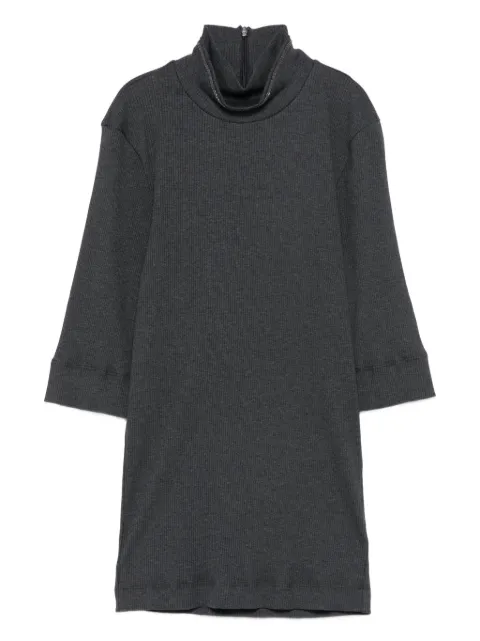 Brunello Cucinelli high-neck ribbed top Grey MG902DZ504C390