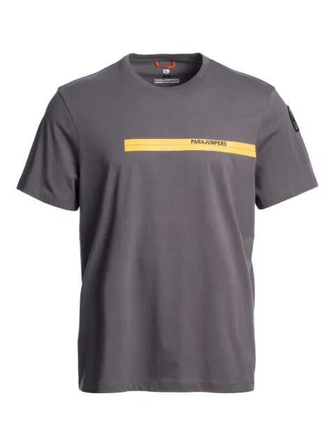 Parajumpers logo-stripe patch T-shirt Grey 25WMPMTSIT01P65