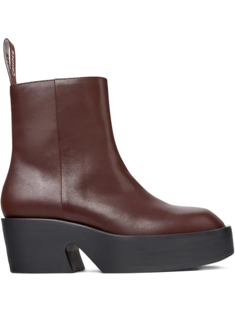 Camper Billie platform zip boots Red K400754007
