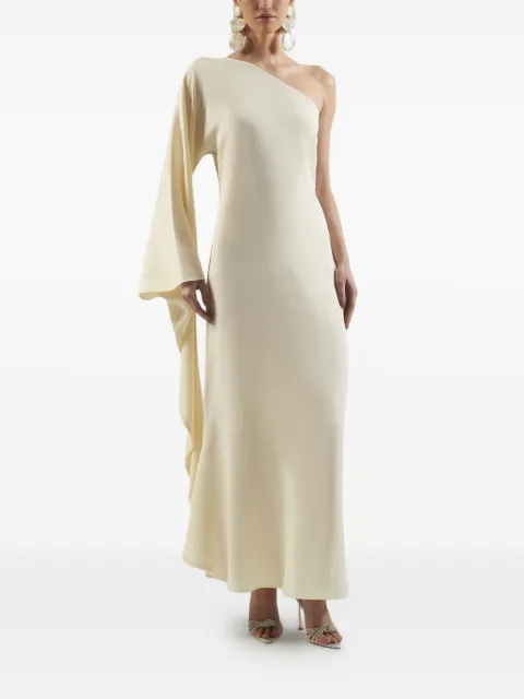 Taller Marmo Balear one-shoulder draped maxi dress White TMSS2416101