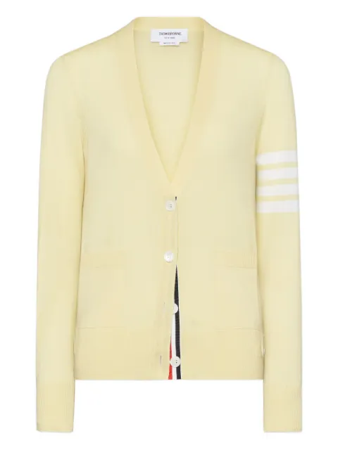 Thom Browne merino wool 4-Bar relaxed fit V-neck cardigan Yellow FKC334AY1014