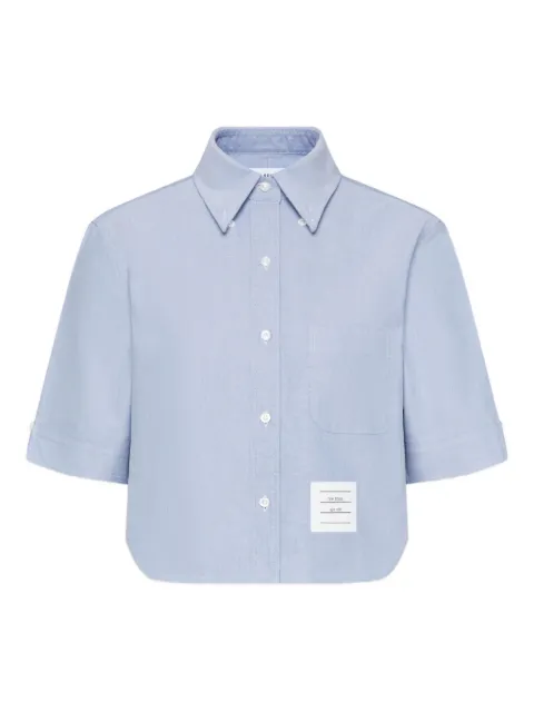 Thom Browne short-sleeve cropped oxford shirt Blue FLL205AF0313