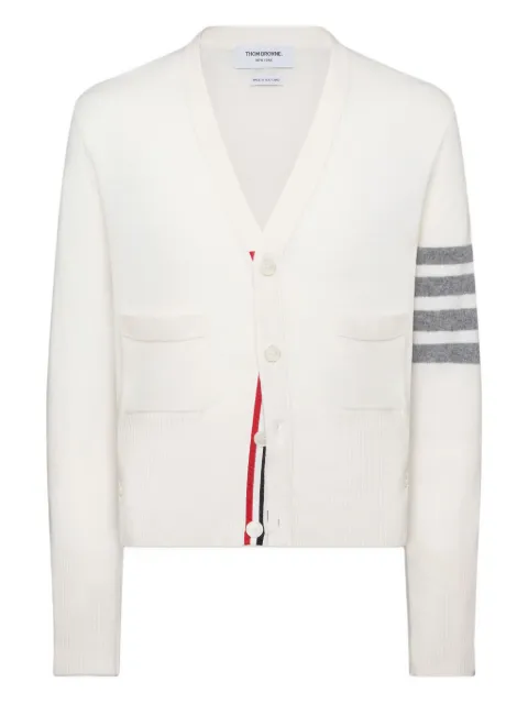 Thom Browne classic cashmere 4-Bar V-neck cardigan Neutrals MKC001A00011