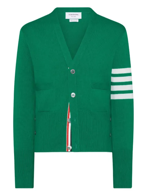 Thom Browne four-bar V-neck cardigan Green MKC001A00011