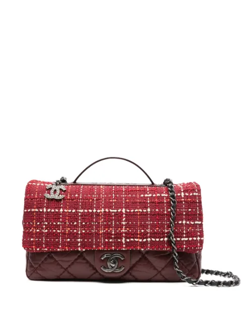 CHANEL Pre-Owned Airlines tweed flap shoulder bag Red DPISB8514
