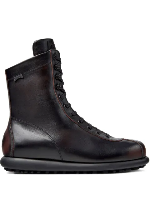 Camper Pelotas Ariel lace-up leather biker boots Red 33811033