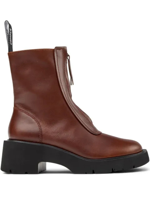 Camper 54mm Milah zip-front platform boots Brown K400776007