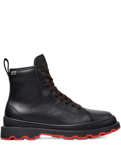 Camper lace-up leather combat boots Black K400819001