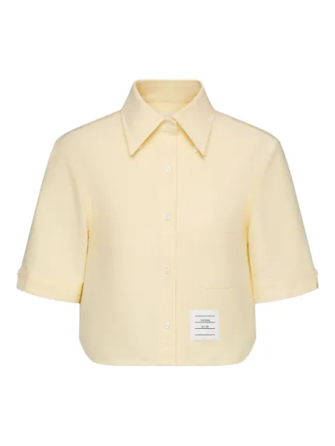 Thom Browne short sleeve cropped oxford shirt Yellow FLL205A02188