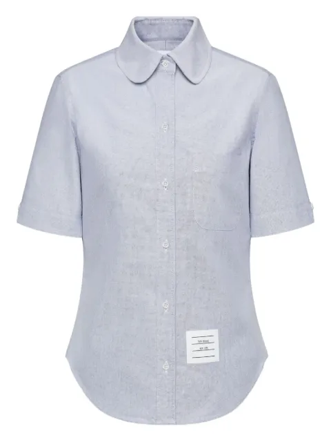Thom Browne round-collar short-sleeve shirt Grey FLL206A02188