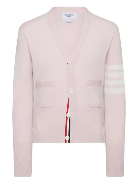 Thom Browne four-bar V-neck cardigan Pink MKC001A00011