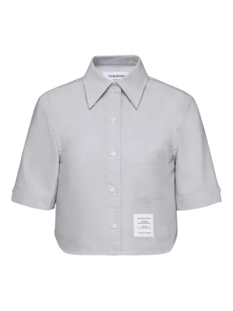 Thom Browne oxford short-sleeve shirt Grey FLL205AF0313