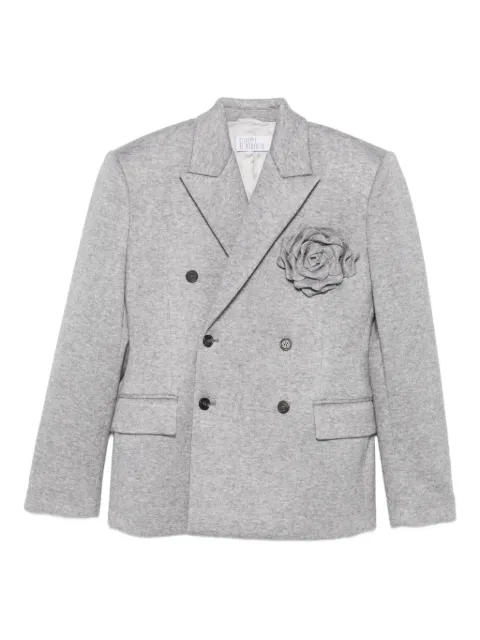 Giuseppe Di Morabito rose-embellished double-breasted blazer Grey 05FWJA096F05304