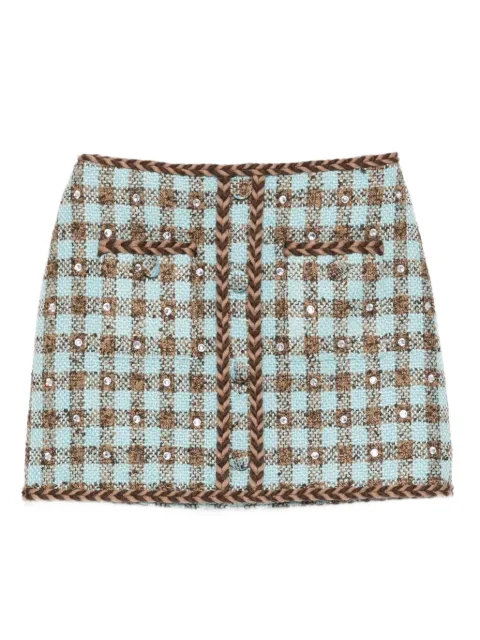 Giuseppe Di Morabito gingham-pattern tweed skirt Blue 05FWSK154YC05308