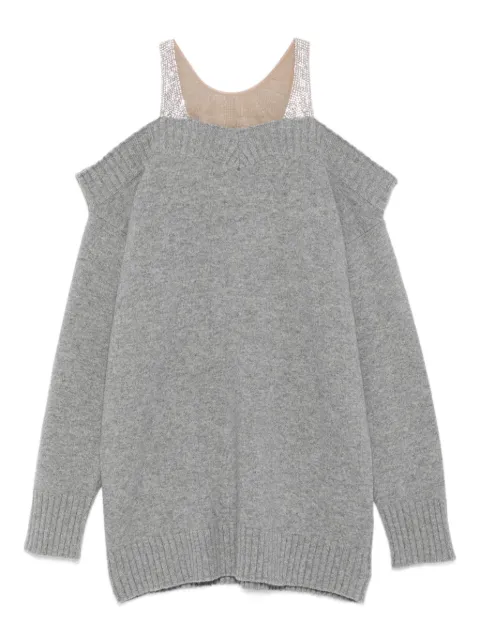 Giuseppe Di Morabito embellished-straps mini dress Grey 05FWKND35705358