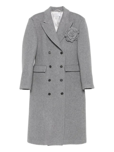 Giuseppe Di Morabito flower-appliqué double-breasted coat Grey 05FWCO040F05380A