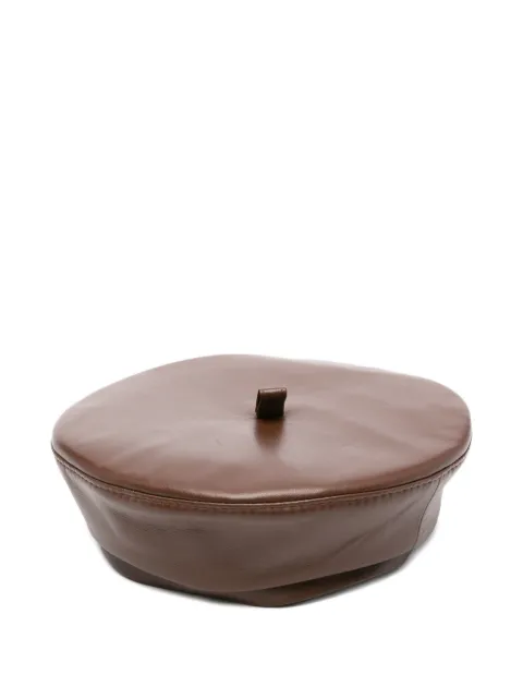 Ruslan Baginskiy leather beret Brown BRT09PF25LPT09
