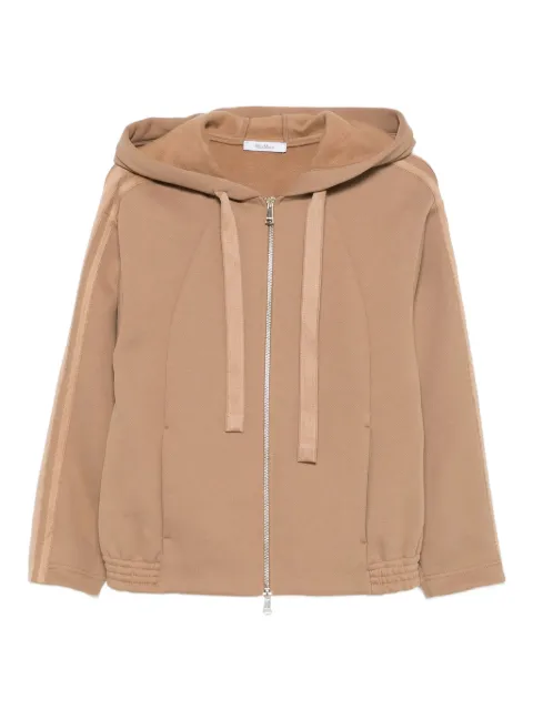 Max Mara stripe-detail zip-up hoodie Brown 2521926039600